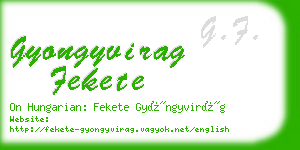 gyongyvirag fekete business card